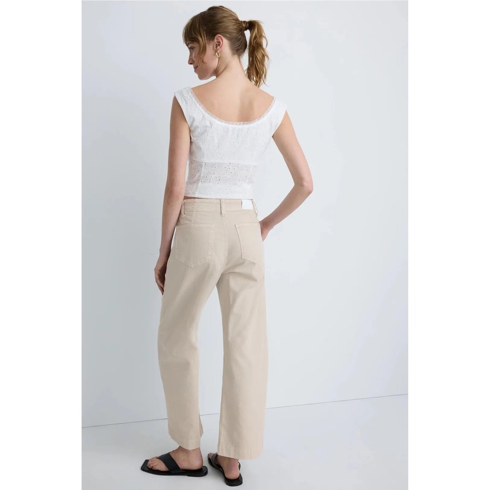 PAIGE Women's Arellia Ankle Barrel Leg Pant Quartz Sand 25 Modern Effortless - Picture 4 of 14